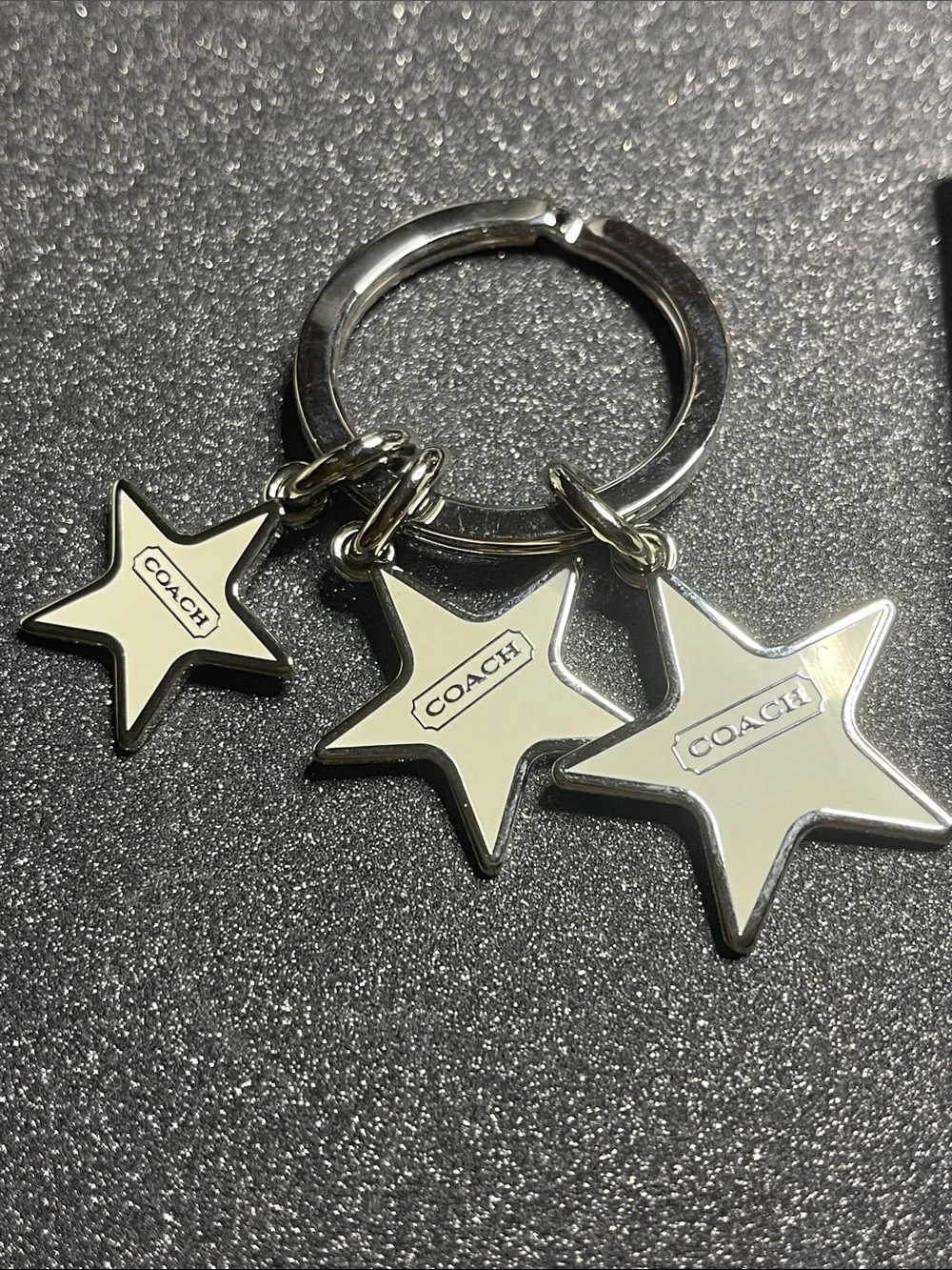 Coach Silver Star Charm Keyring with Three Stars and Coach Pen - Picture 2 of 4